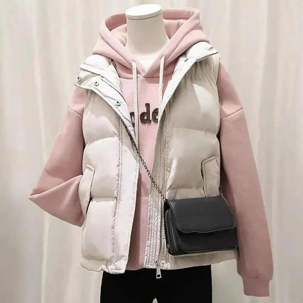 Women Lightweight Vest Jacket Women Vest Jacket Women's Winter Padded Vest with Zipper Closure Stand-up for Outdoor for Heat