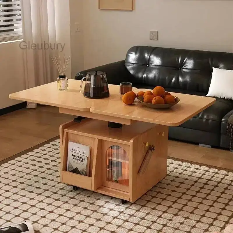 Mesas de centro clásicas rústicas de café, mesas de centro nórdicas premium multifuncionales con tapa elevable, muebles sencillos con ruedas y mesa elevable.