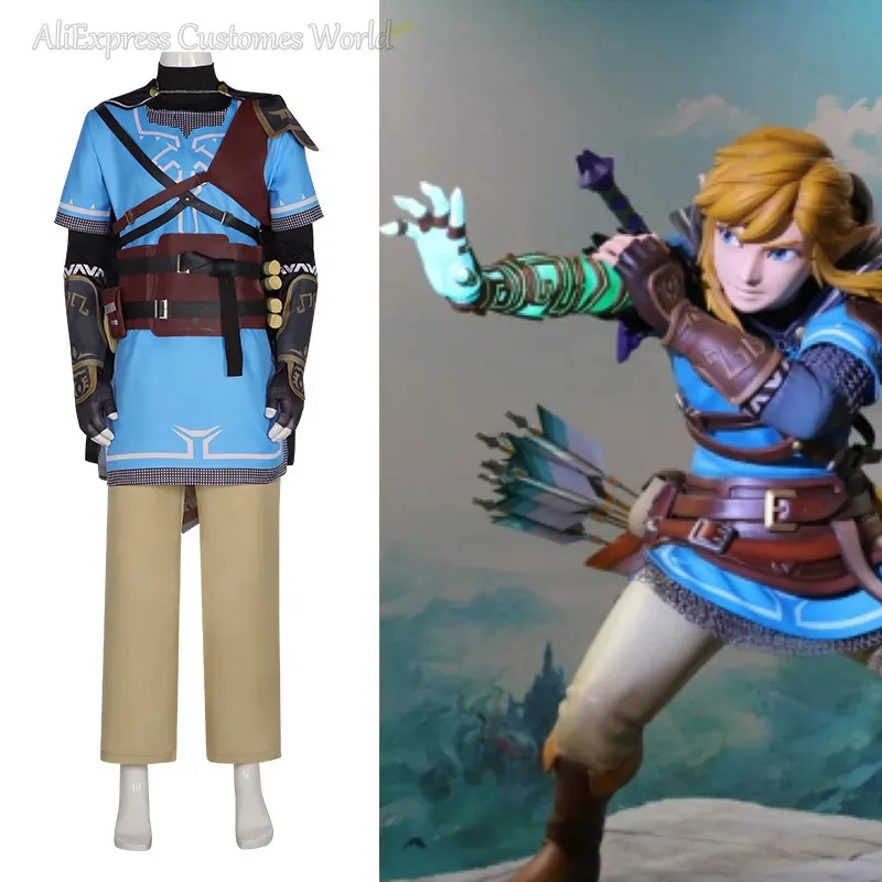 

Anime Heroes Linke Cosplay Costume Game Link Zelda Cosplay Costume Linke Blue Tunic Full for Comic Con Role Play Linke Outfits