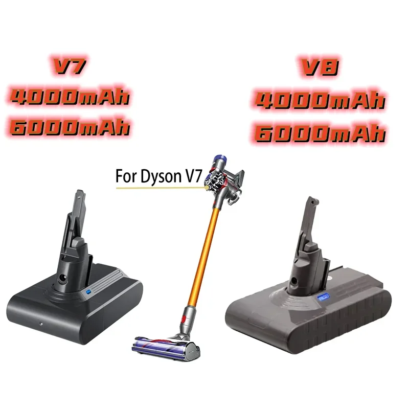 

V7 V8 series SV12 DC62 SV handheld vacuum cleaner backup battery 6.0A/8.0Ah battery replacement suitable for Dyson