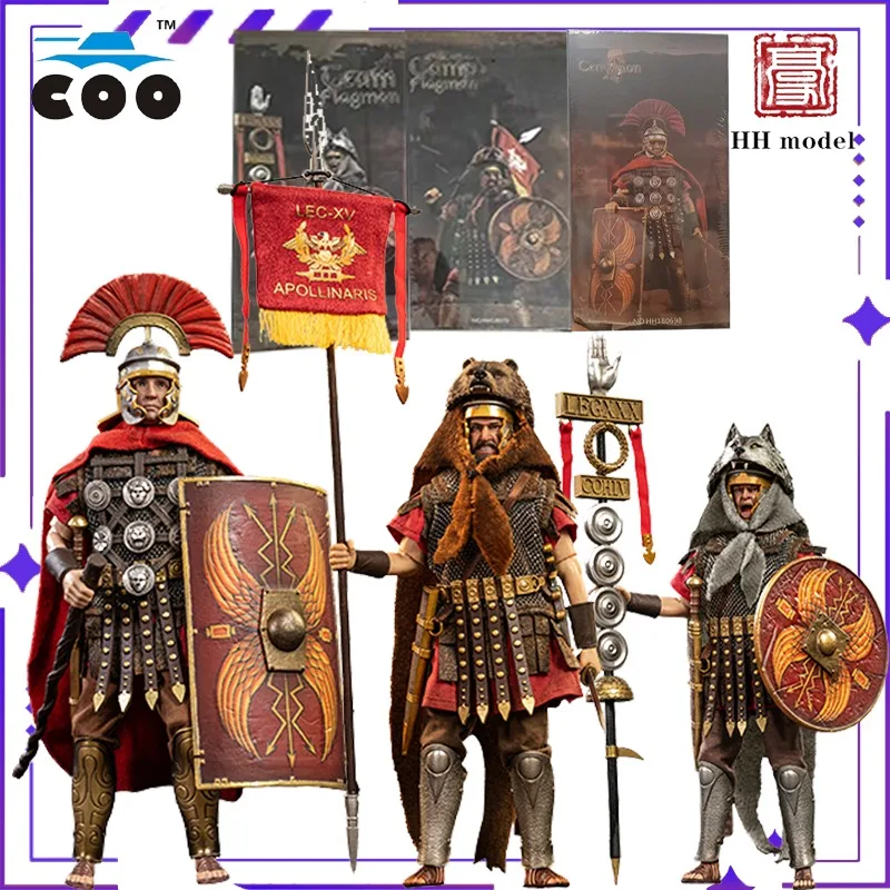 HHMODEL Original 1/12 Legión del Império-centurión/portador de bandera de campamento romano/portador de bandera del equipo romano muñeca móvil soldado modelo juguete para regalo