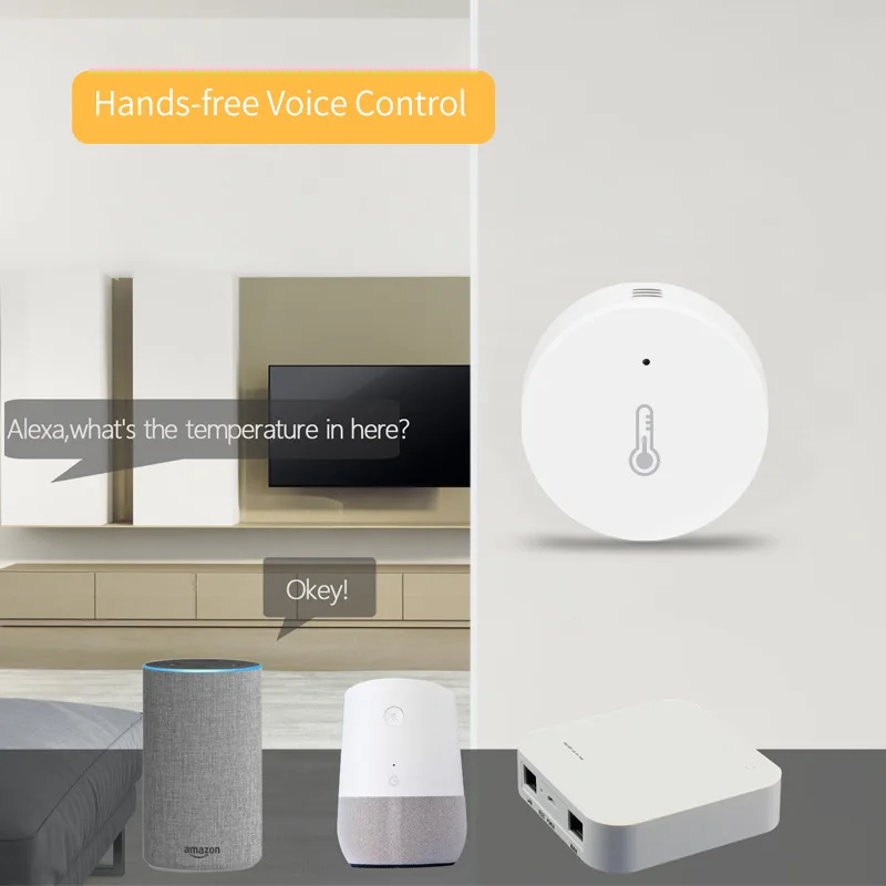 Tuya Zigbee Temperatura e Umidade Sensor Termômetro Interior Higrômetro em Tempo Real Monitor Funciona com Alexa Google Assistant