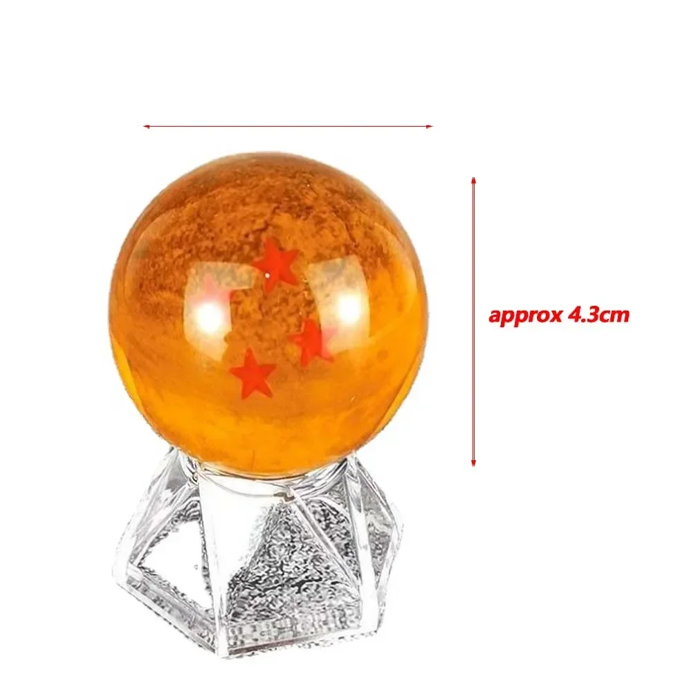 Dragon Ball Z Crystal Ball avec support, figurine d\'anime, jouet de décoration de bureau à collectionner, 1 étoile, 2 étoiles, 3 étoiles, 4 étoiles,