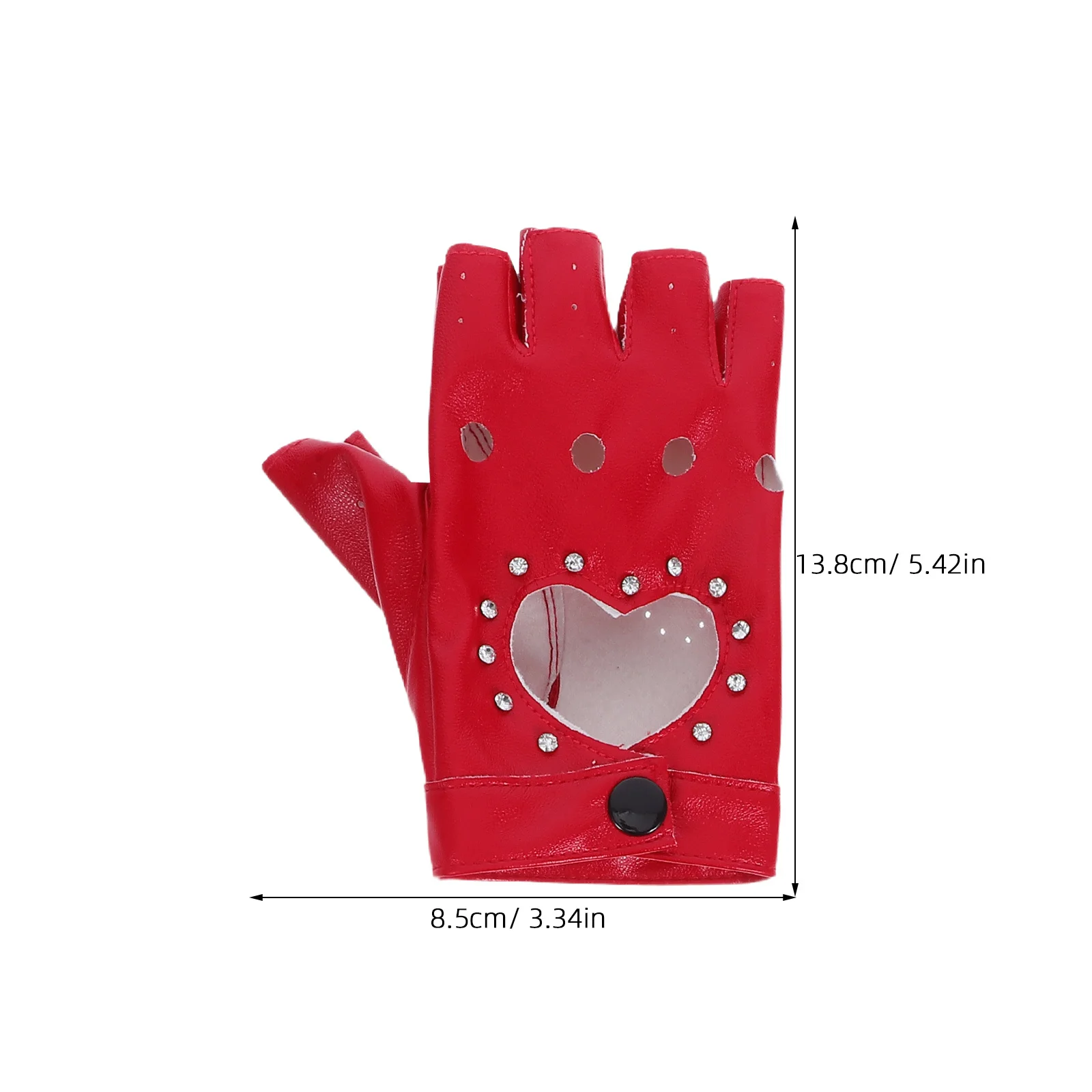 2 ペア子供用ダンスグローブ光沢のある PU 指なし子供用手袋ハートデザインのダンスコスチュームパーティー着用用