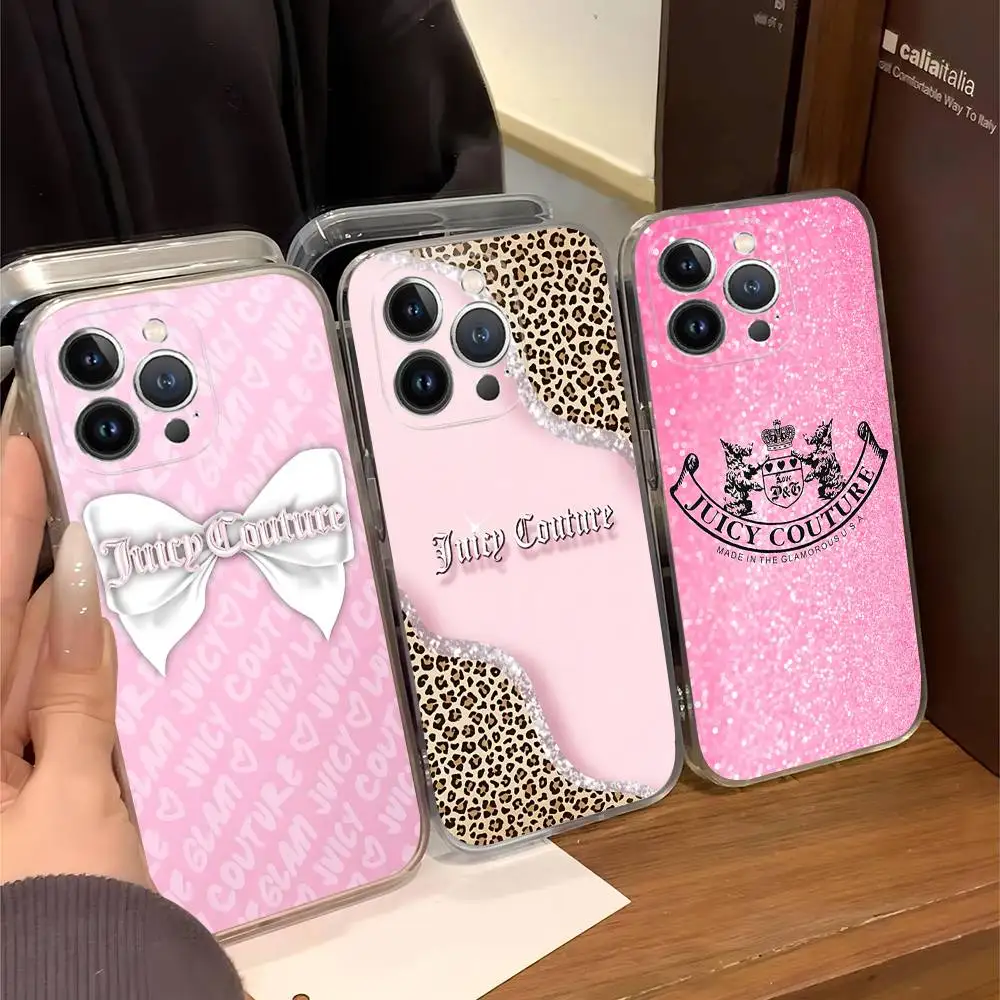 J-Juicy Logo C-CoutureS-S Stoßfeste Silikon-Schutzhülle für iPhone 17 16 15 14 13 12 11 Mini Pro Max Plus