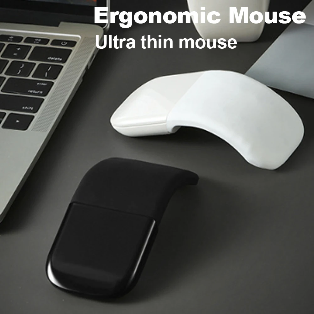 

Lefon 2,4G Беспроводная складная мышь USB Bluetooth Мышь Эргономичная дуговая сенсорная ультратонкая мышь для ПК Портативный компьютер Ноутбук
