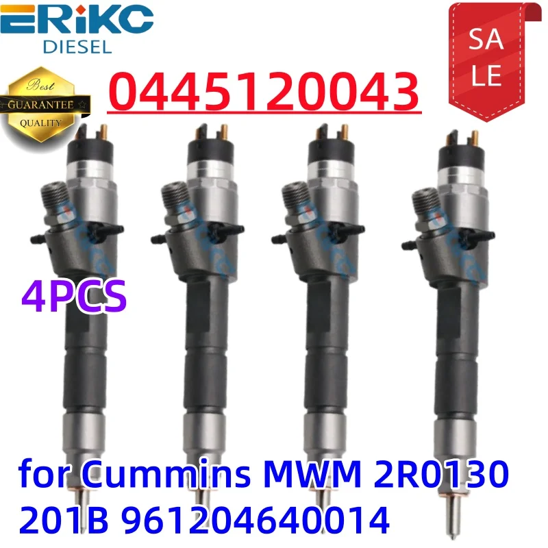 

ERIKC 4pcs 0445120043 New Injector 0 445 120 043 0445120326 diesel injection 107755-0200 for Cummins MWM 2R0130201B 961204640014