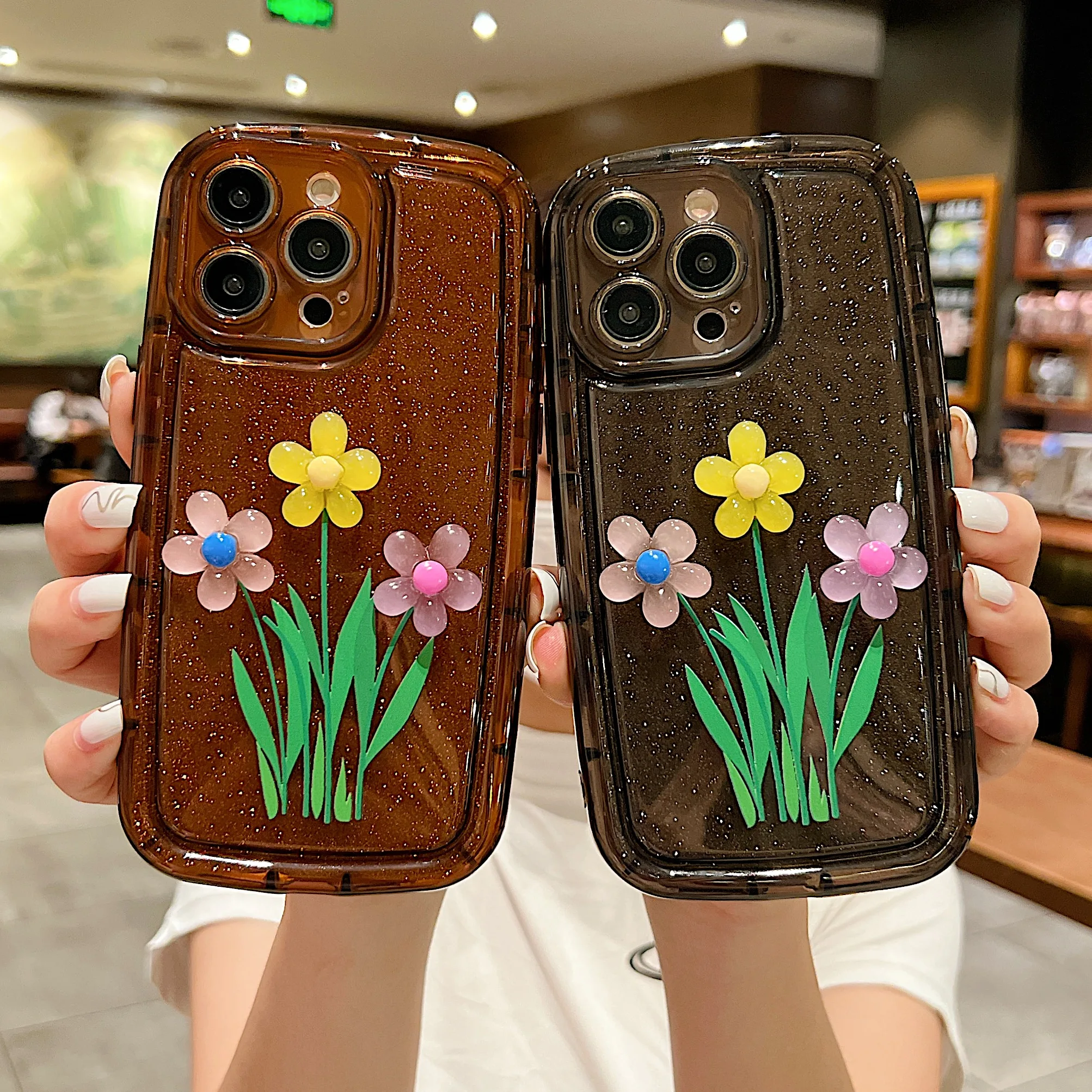 Luminous Case For iPhone 14 13 12 11 Pro Max Mini SE X XR XS Max 8 7 6 6S Plus Silicone Soft Flower Glow Fluorescent Back Cover