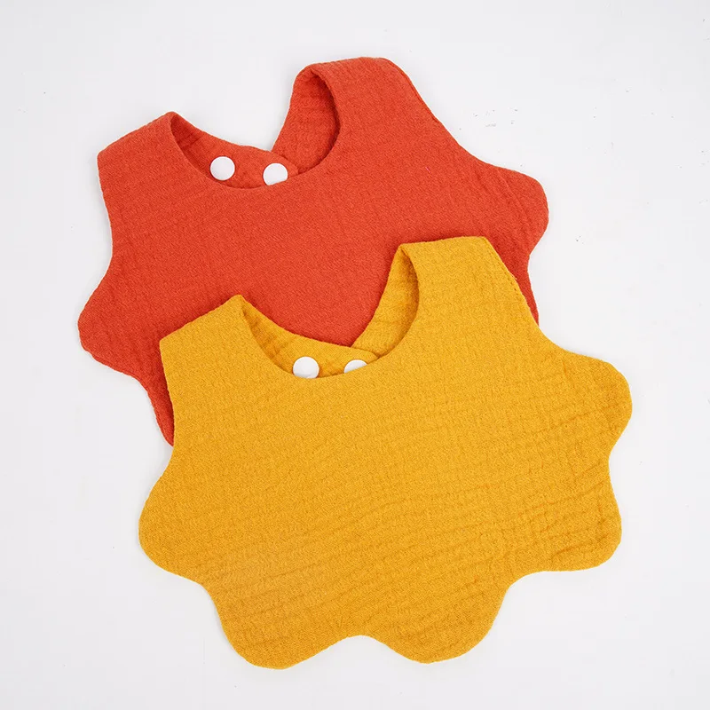 Cotton Soft Baby Print Bibs Solid Color Infant Bib Newborn Burp Cloths Bandana Scarf for Kids Boy Girls Feeding Saliva Towel