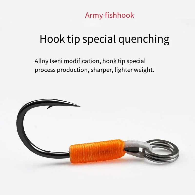 High-strength Alloy Military Hooks, Reinforced Tied Double-ring Fishing Hooks, Non-resistance Barbed Iron Hooks Fishing Tackle