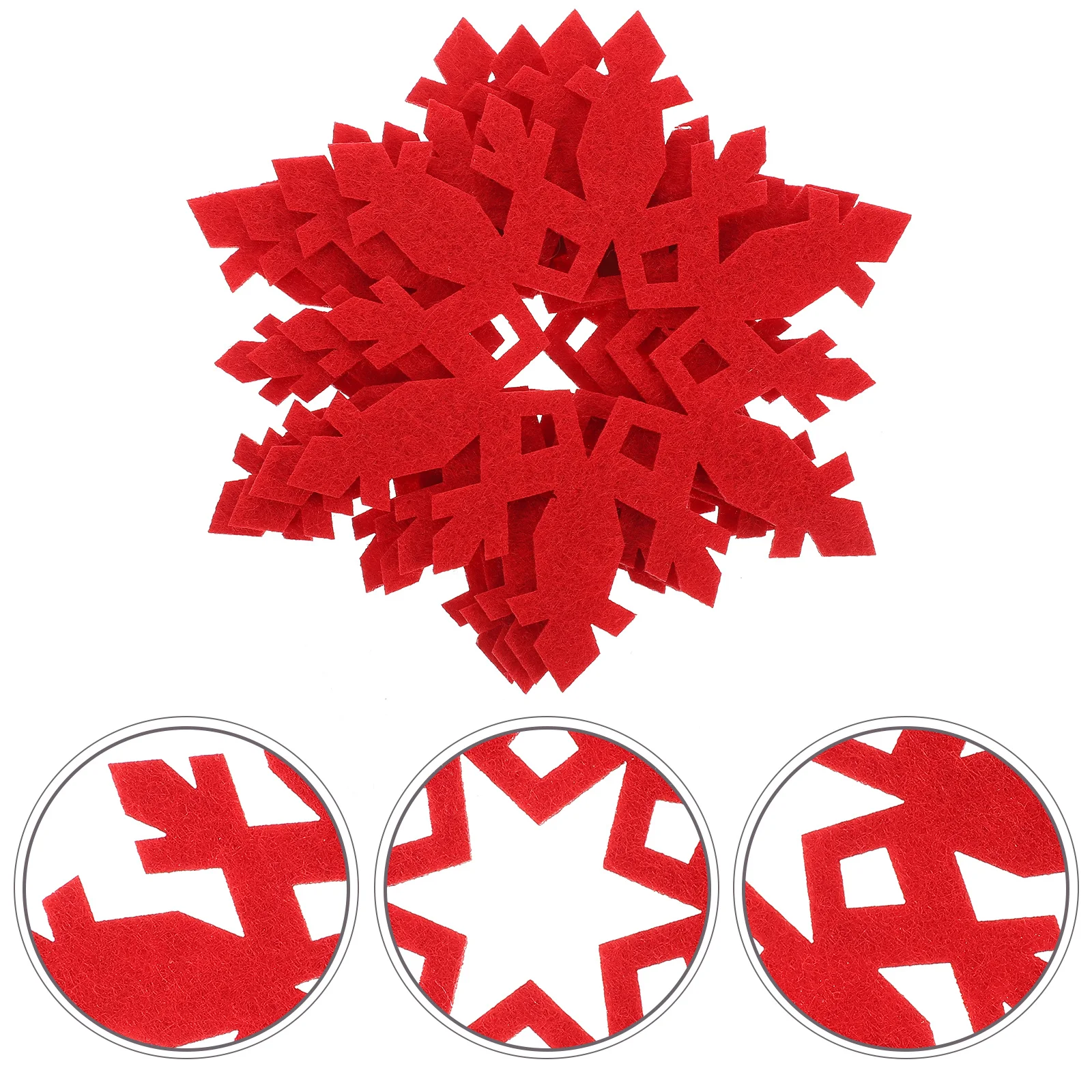 

12Pcs Christmas Snowflake Coasters Heat Insulated Felt Cup Mats Non-Skid Reusable Home Party Dinner Table Decorations