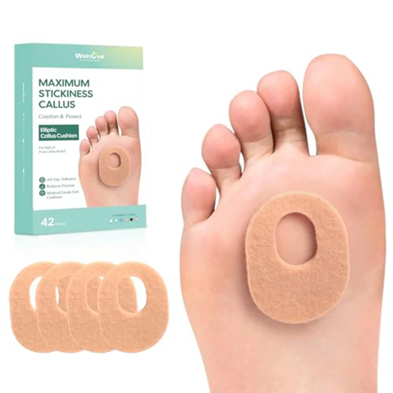 24 pcs Callus Pad with Water-Resistant Self-Stick Adhesive Protects Foot Heel  Toes Reduce Pressure Friction from Shoes Rubbing