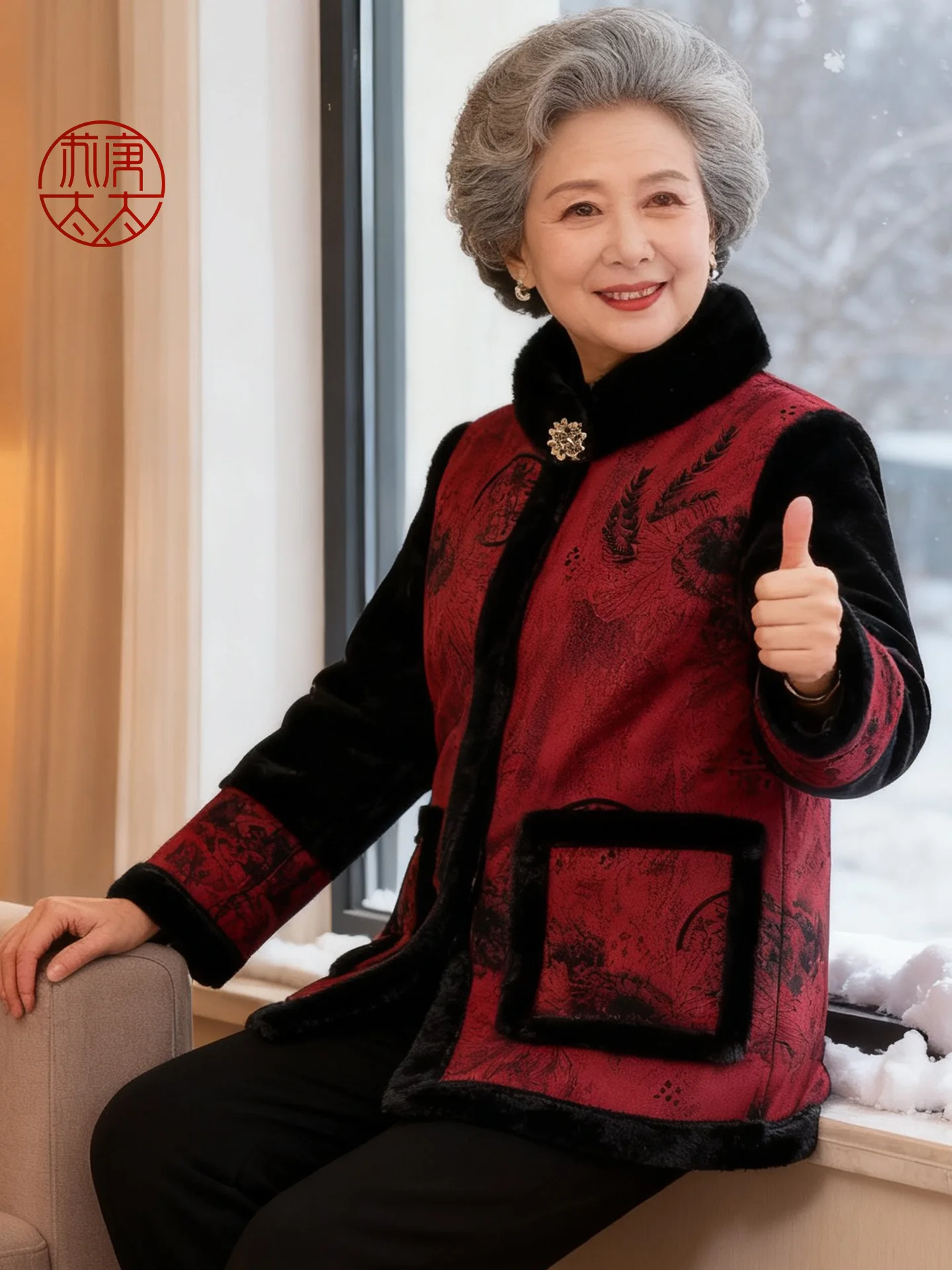 Casaco de Inverno Quilted Quente e Elegante para Mulheres, Casaco de Couro Dupla Face Grande e Fashionável