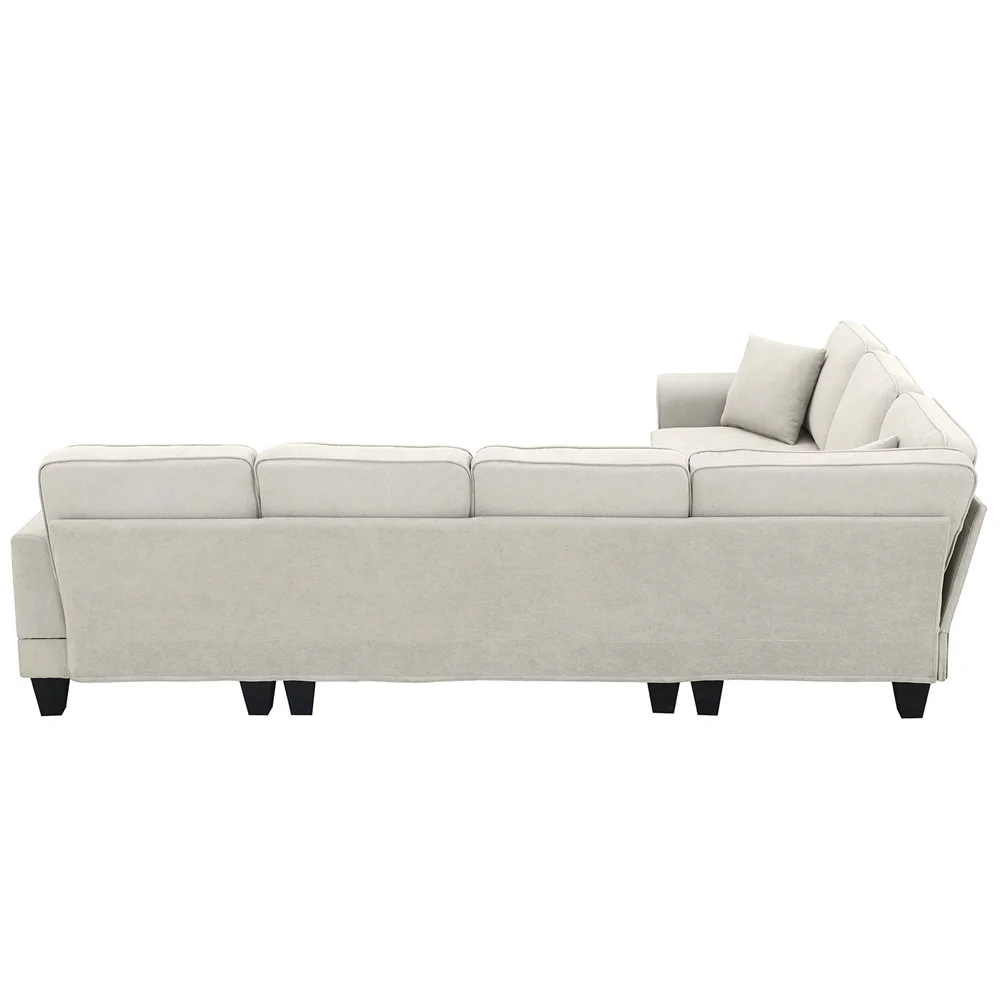 Modern 7-Seat Fabric Combination Sofa Living Room Apartment Set