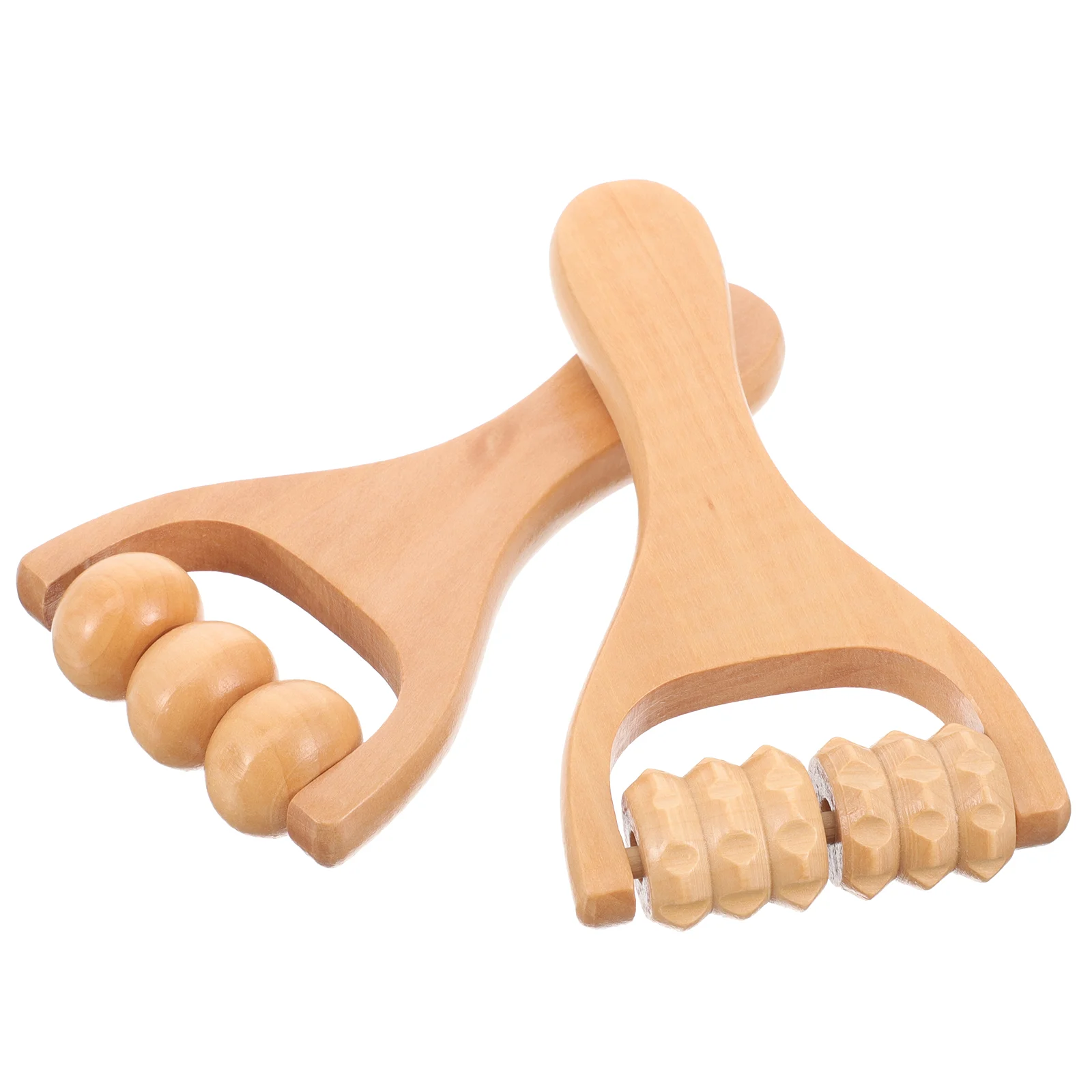 2 Pcs Massage Tools Convenient Acupoint Neck Major Shoulder Ergonomic Compact Foot Wooden Daily Use Rollers