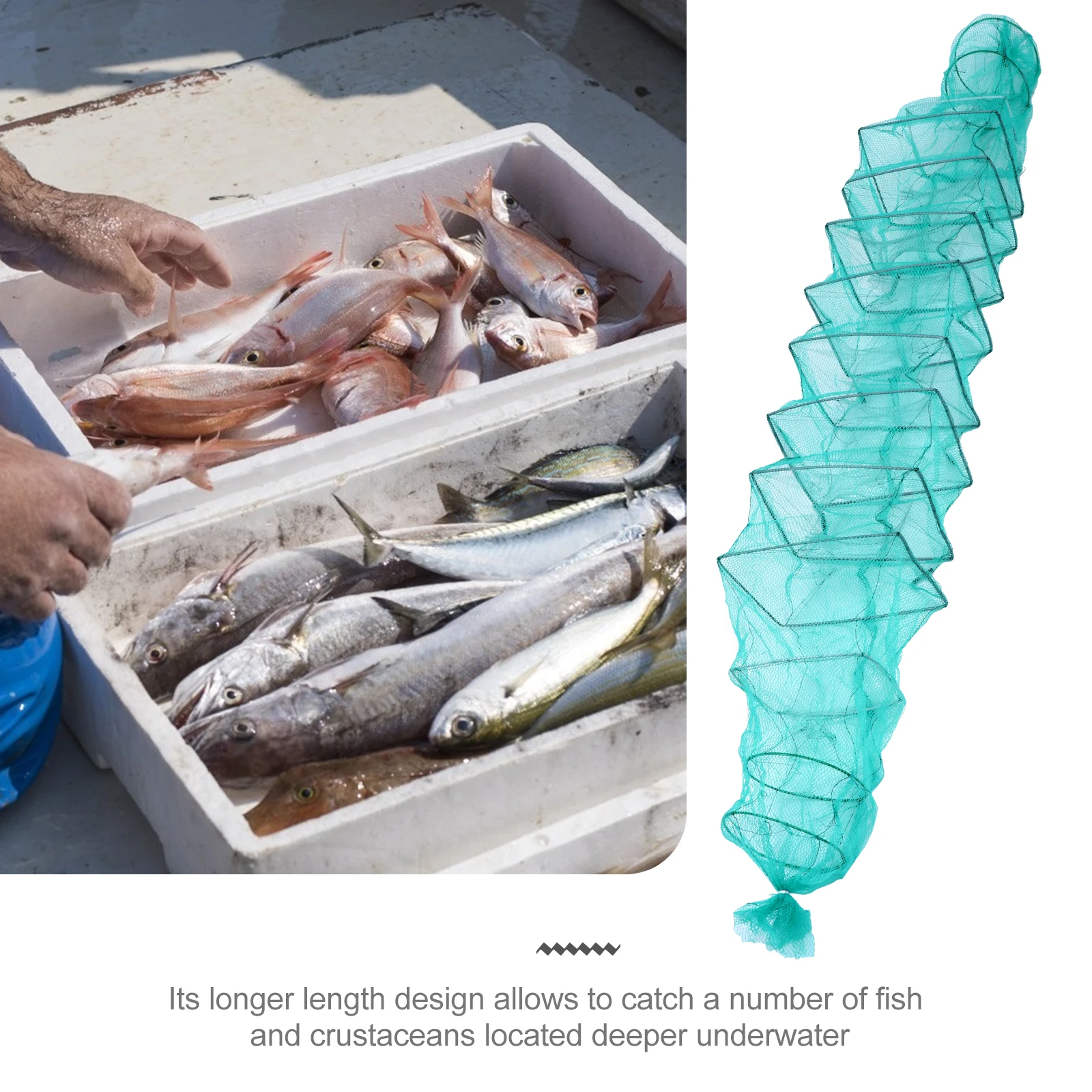 

Portable Mesh Fishing Trap Nylon Bait Net Foldable Design for Crabs Crawfish Fishing Supplies