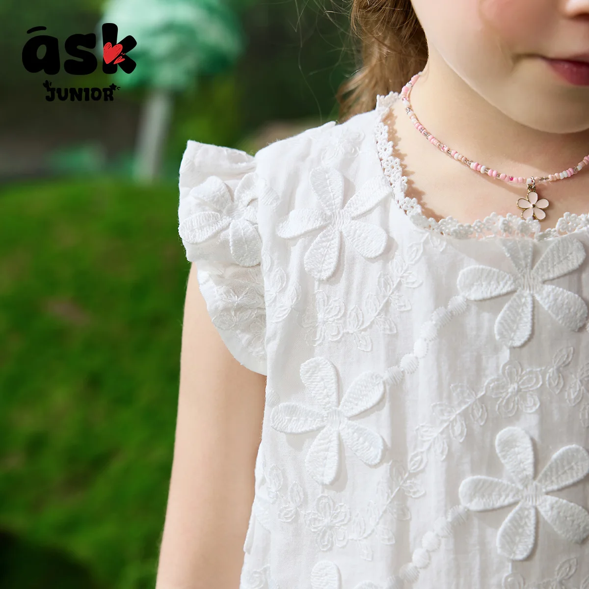 فستان بناتي صيفي ثلاثي الأبعاد لطيف على شكل زهرة #5