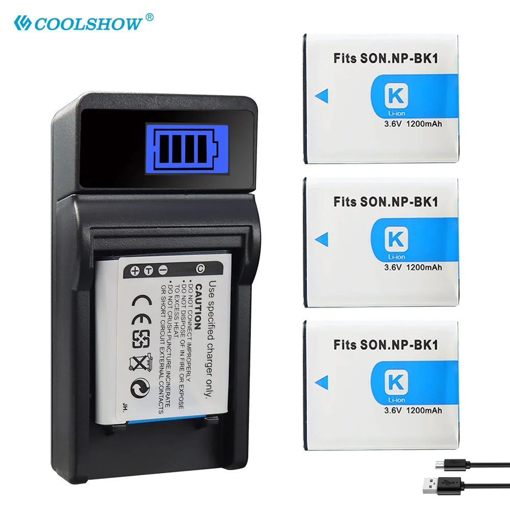 1200mah Battery NP-BK1 for SONY Cyber-shot S750 S780 S950 S980 W180 W190 W370 CM5 MHS-PM1 HD Camera NP BK1 Batteries