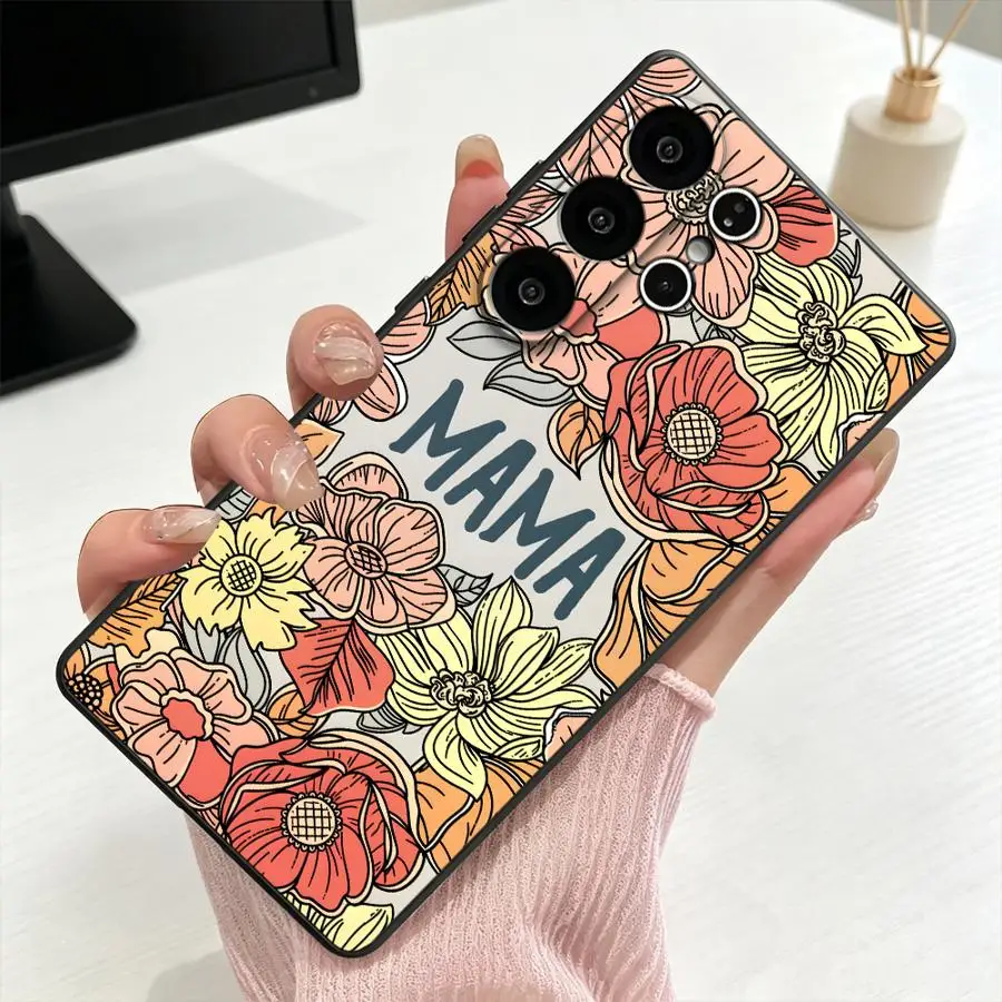 Vintage Floral Mama Case for Samsung Galaxy S26 Ultra Note 20 8 9 10 S25+ S26+ S23 S20 S21 FE S25 Plus S10 S9 S24+ S24 Phone