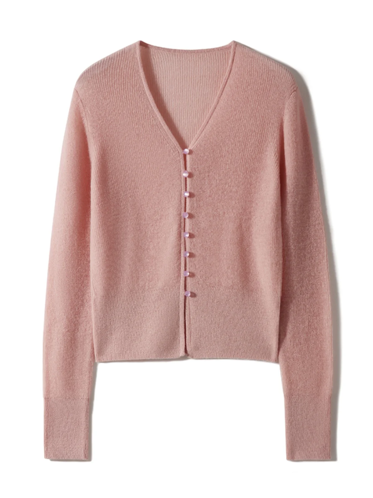 

Мягкий детский вязаный открытый кардиган из альпаки с V-образным вырезом, легкий шерстяной корейский длинный свек стандартной длины для поездок на работу Faion