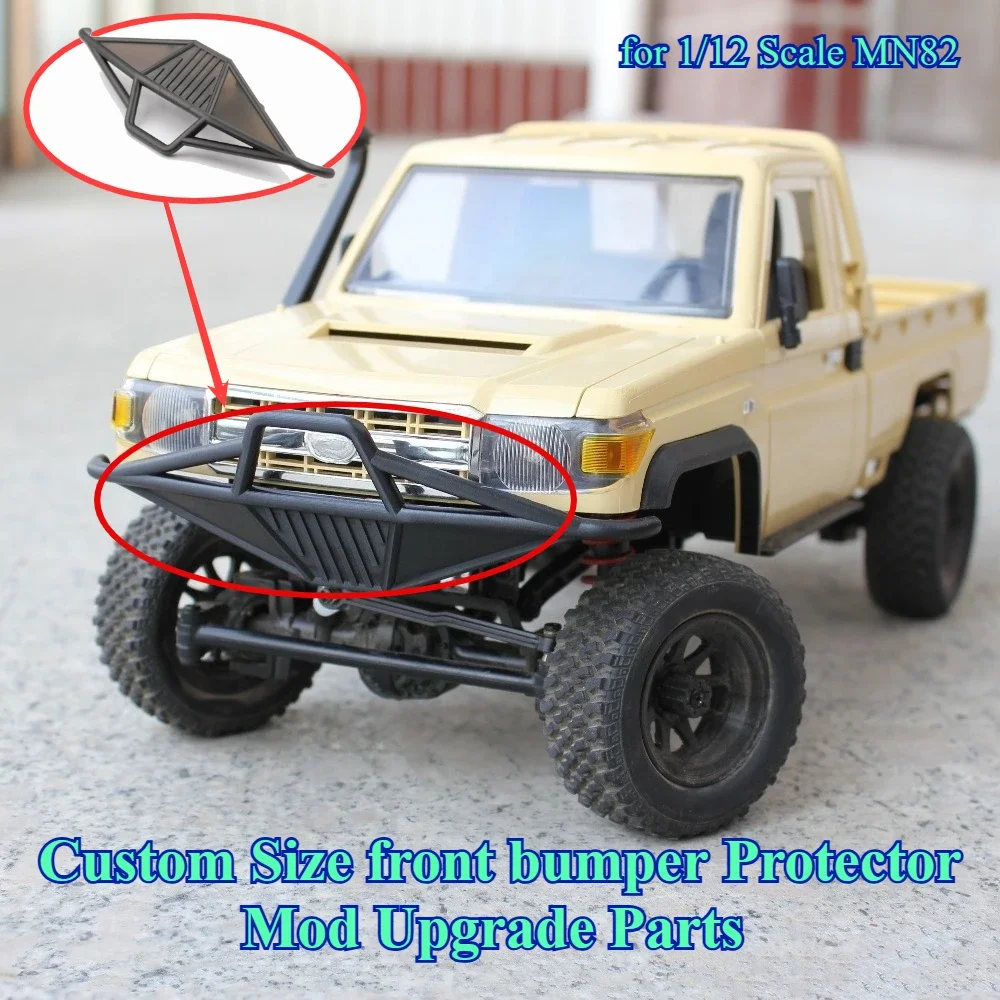 Anti-collision front bumper Custom Size Exterior Decor Upgrade Parts for 1/12 Scale MN82 RC Crawler Protector Spare Accessories