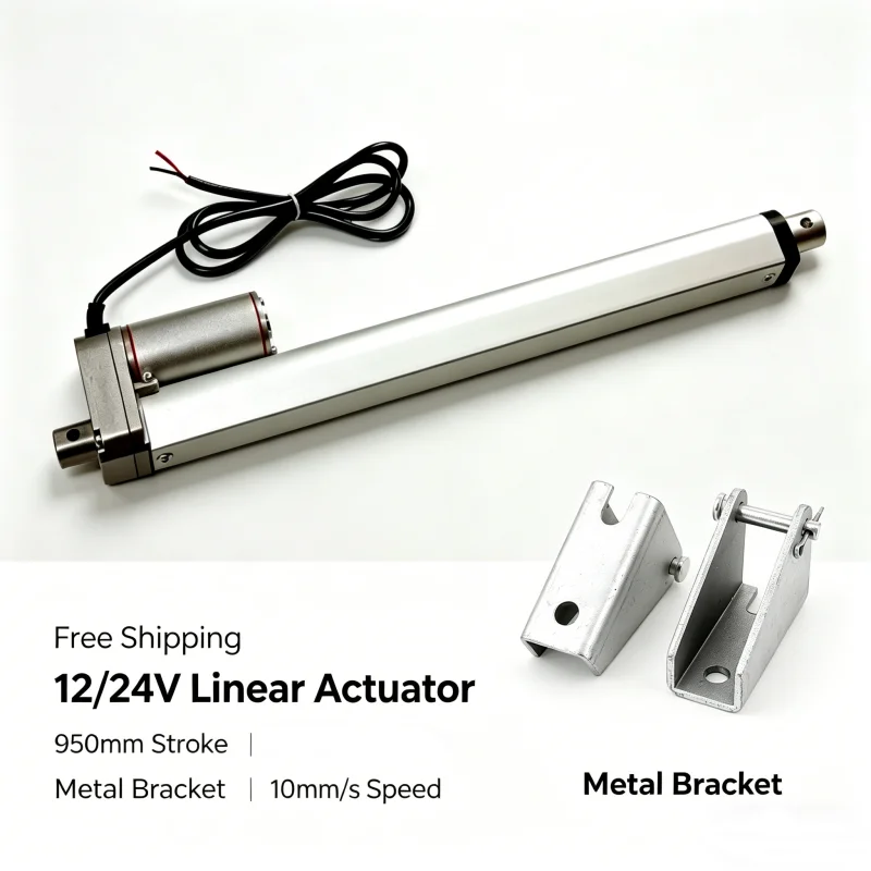 Free Shipping 12V Linear Actuator 950mm Stroke Length With 10mm/s Speed 1000N Max Load Capacity Unit Metal Mounting Bracket