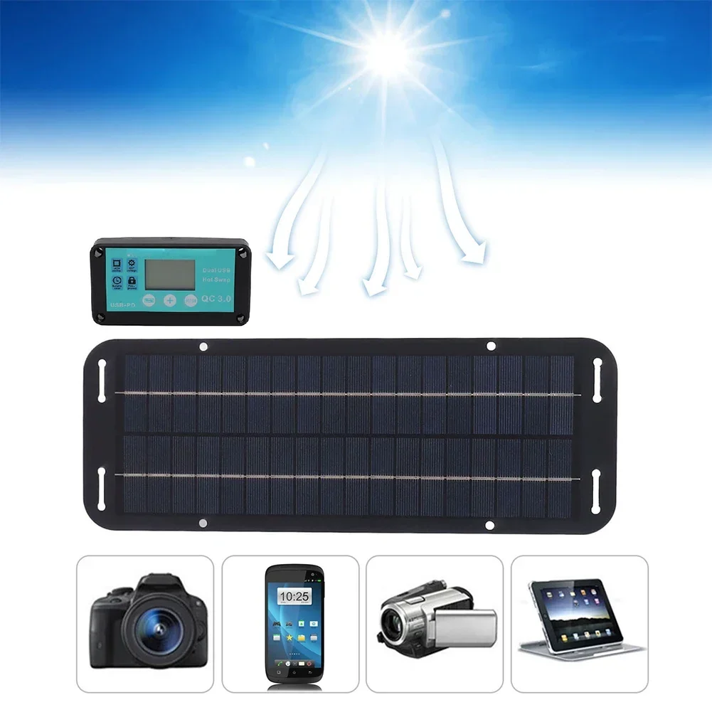 

1set 20W Solar Panel Kit Solar Panel With Accessory Monocrystalline Solar Panel For Charging Phones RVs Car Batteries Motorcycle