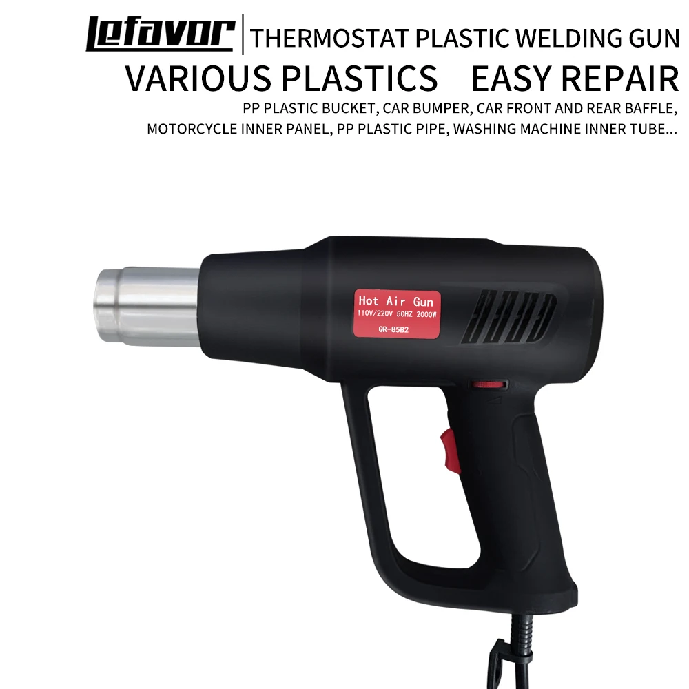 LEFAVOR 2000W Elektrische Heißluftpistole 220V Industrielle Doppelwindgeschwindigkeit Temperaturgesteuerte Baustellen-Heißluftföhn Düse – Detail 9
