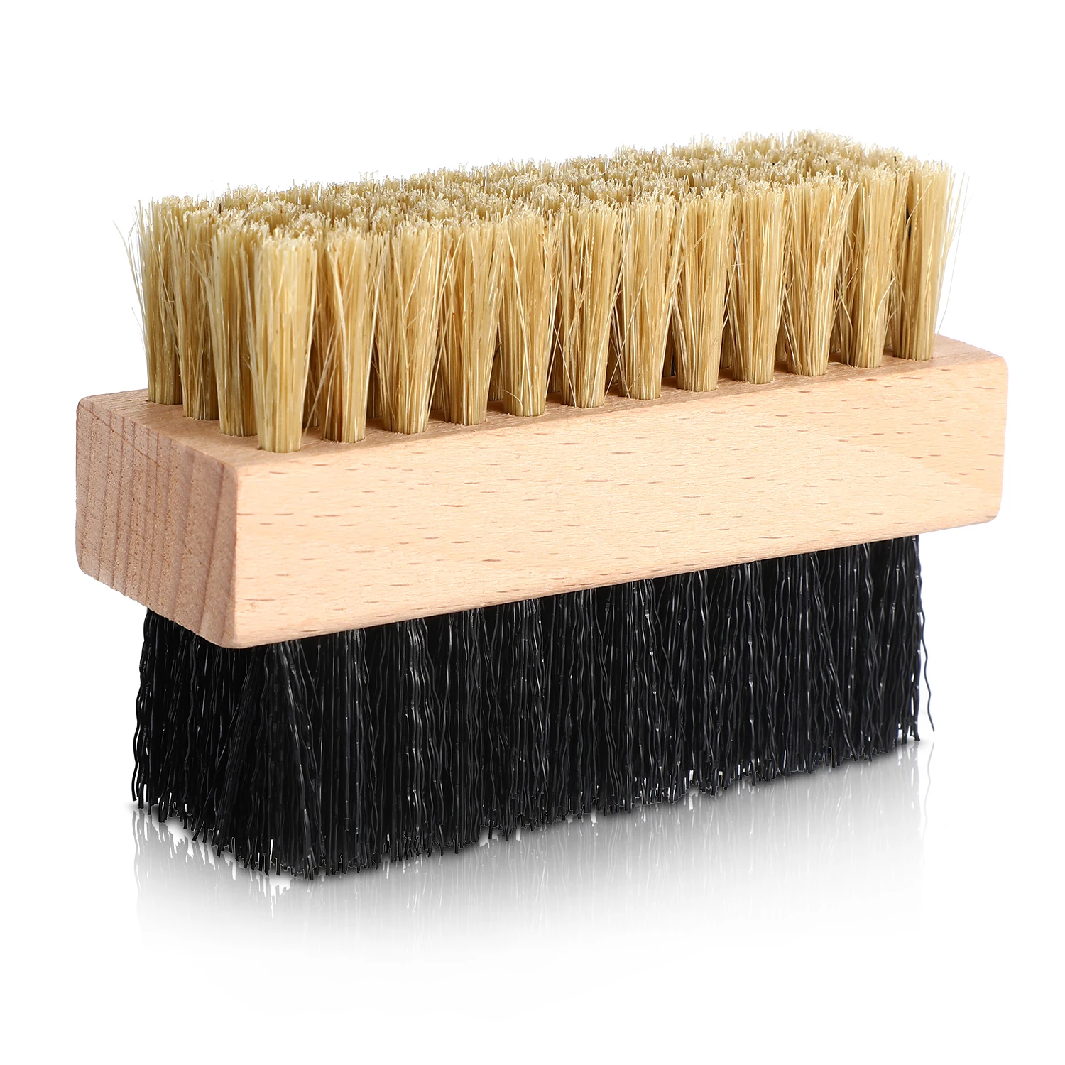 Dual Sided Sneaker Shoe Cleaner Brush Set Shoes Clean Brush Kit Both Boar and Plastic Bristles