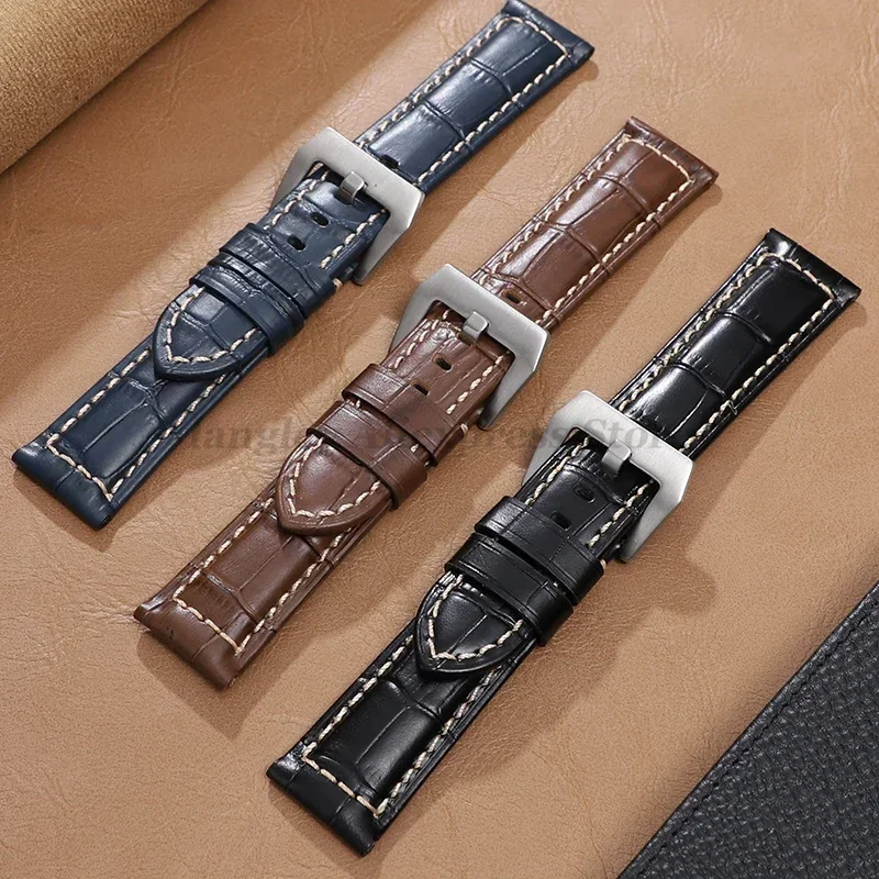 Ремешки из натуральной кожи для Panerai for Fossil for SEIKO for TISSOT, ремешок для браслета 20 мм, 22 мм, 24 мм, 26 мм, аксессуары для ремешков для часов
