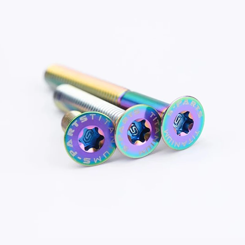 2pc Titanium Bolt M3 M4 M5 x 6 8 10 12 14 16 18 20 25 30 35 40mm Inner Plum Flat Countersunk Head Screws for Bicycle Accessories