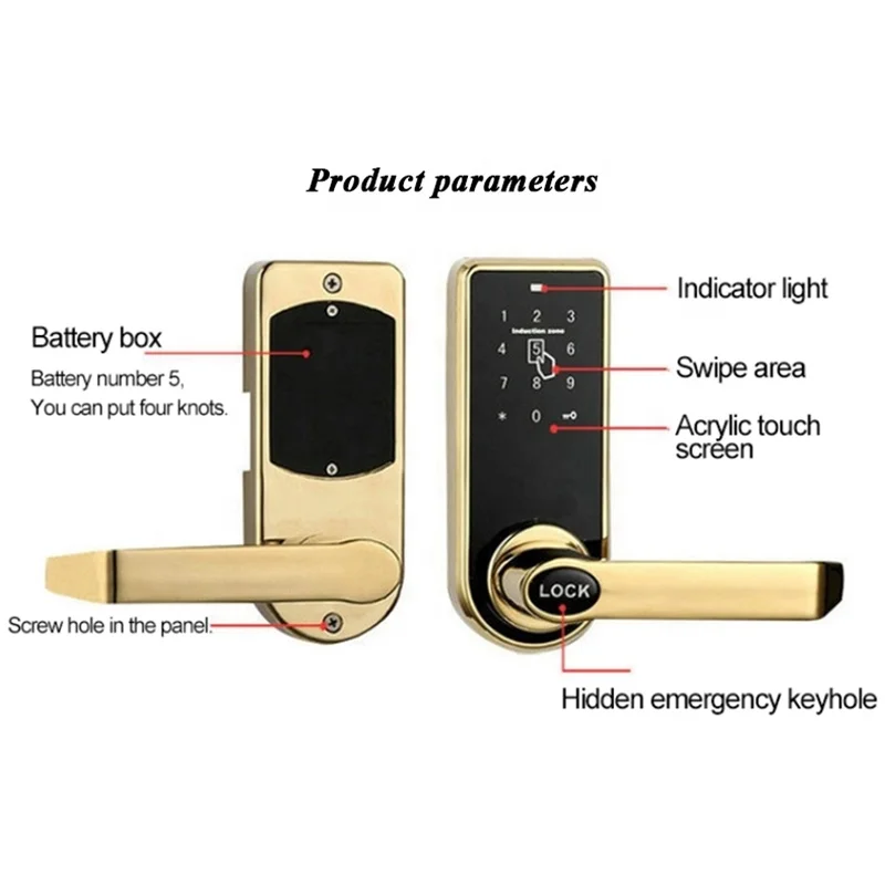 Smart Handle Lock per legno Steel Door IC 13.56MHZ RFID Lock TTLOCK BLUE-TOOTH APP Cerradura Inteligente maniglia Lock