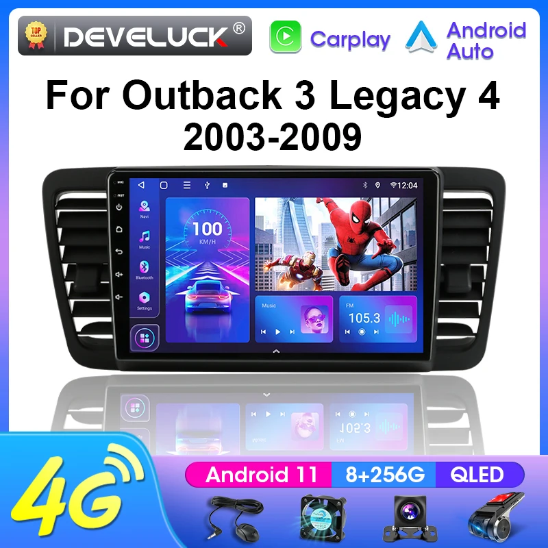 2 Din Android 11 Car Radio Multimedia Video Player For Subaru Outback 3 Legacy 4 2003-2009 Stereo Navigation GPS 4G Carplay RDS