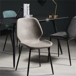 FULLOVE Dining Chair Household Nordic Luxury Modern Simple Iron Back Chair Negotiation Book Table Chair Dining Table Chair Stool