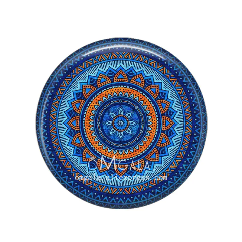 Vintage Colorful Mandala Art Patterns 12mm/14mm/18mm/20mm/25mm Round photo glass cabochon demo flat back Making findings