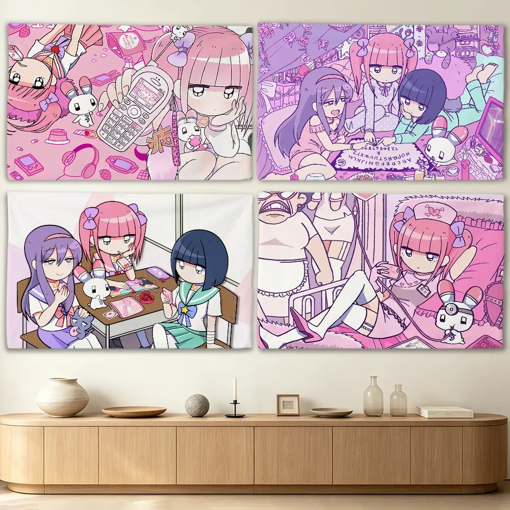 Yami Kawaii Menhera-chan flag Advertising Banner for Camping Decoration Outdoor & Garage Wall Hanging Decorations
