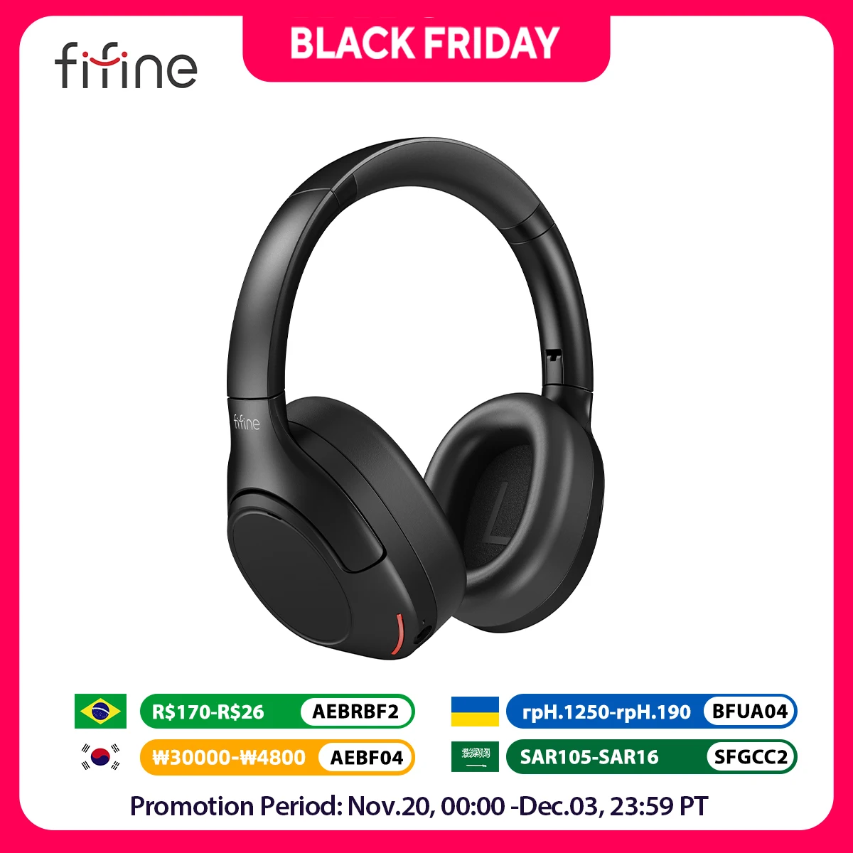 

FIFINE Bluetooth wireless headset,Noise Canceling Headphones with Transparency Mode,Deep Bass,Clear Calls,80H Playtime -X3