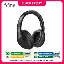 FIFINE Bluetooth wireless headset,Noise Canceling Headphones with Transparency Mode,Deep Bass,Clear Calls,80H Playtime -X3