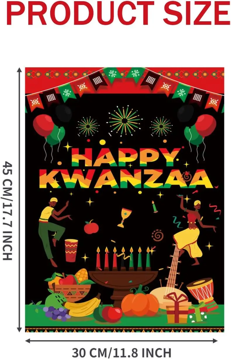 Kwanzaa Kinara Candles Garden Flag, 12x18 Inch Double Sided Principles African Blacks Unity Garden Front Yard Kwanzaa Decoration