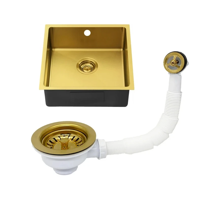Golden Kitchen Sink Strainer Plug Overflow Drain Basket Filter Durable Kitchen Waste Bowl Kit 114mm Replacement