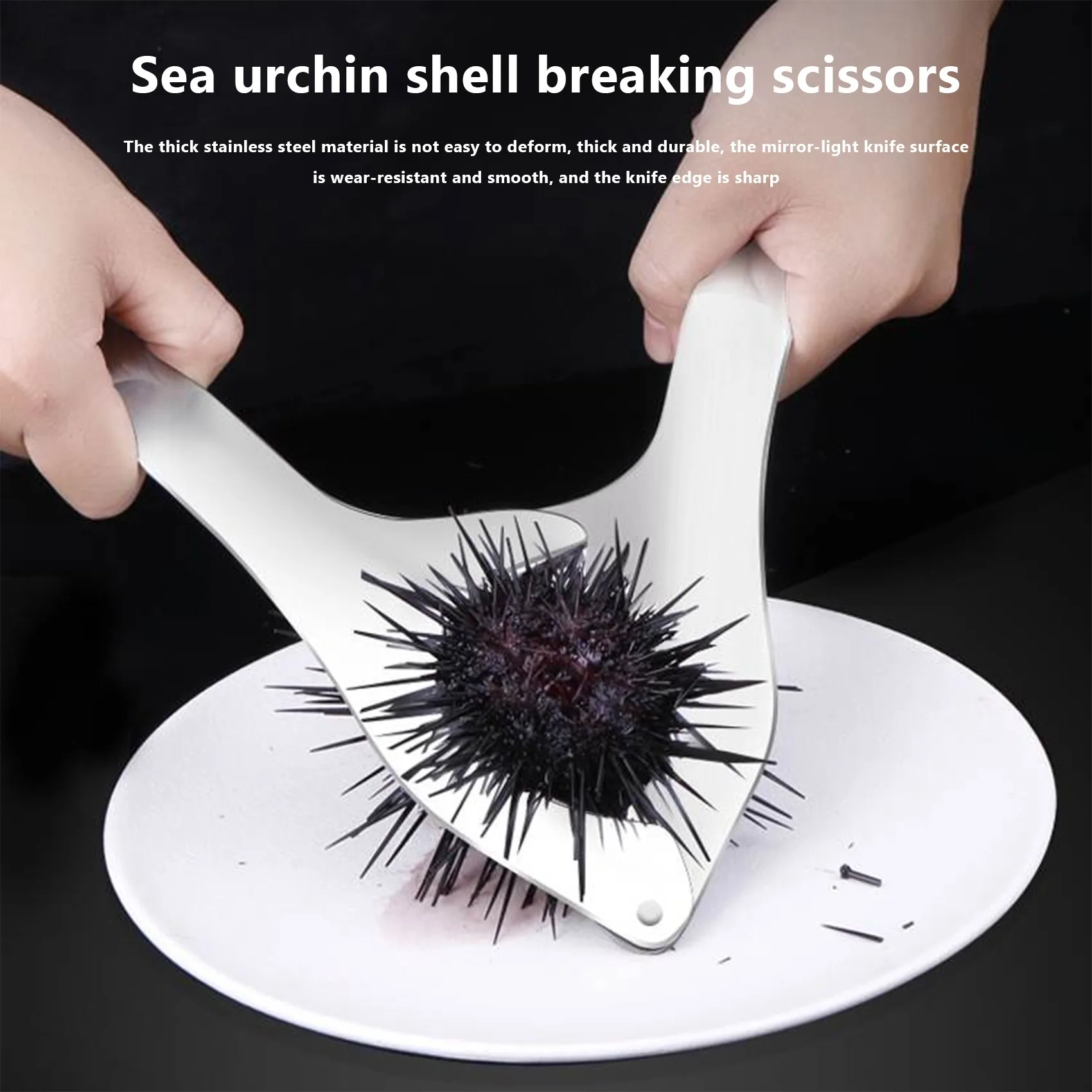 Stainless Steel Sea Urchin Shell Cutting Shears Labor Saving Sea Urchin Shell Opening Tools Scissors Kitchen Gadgets