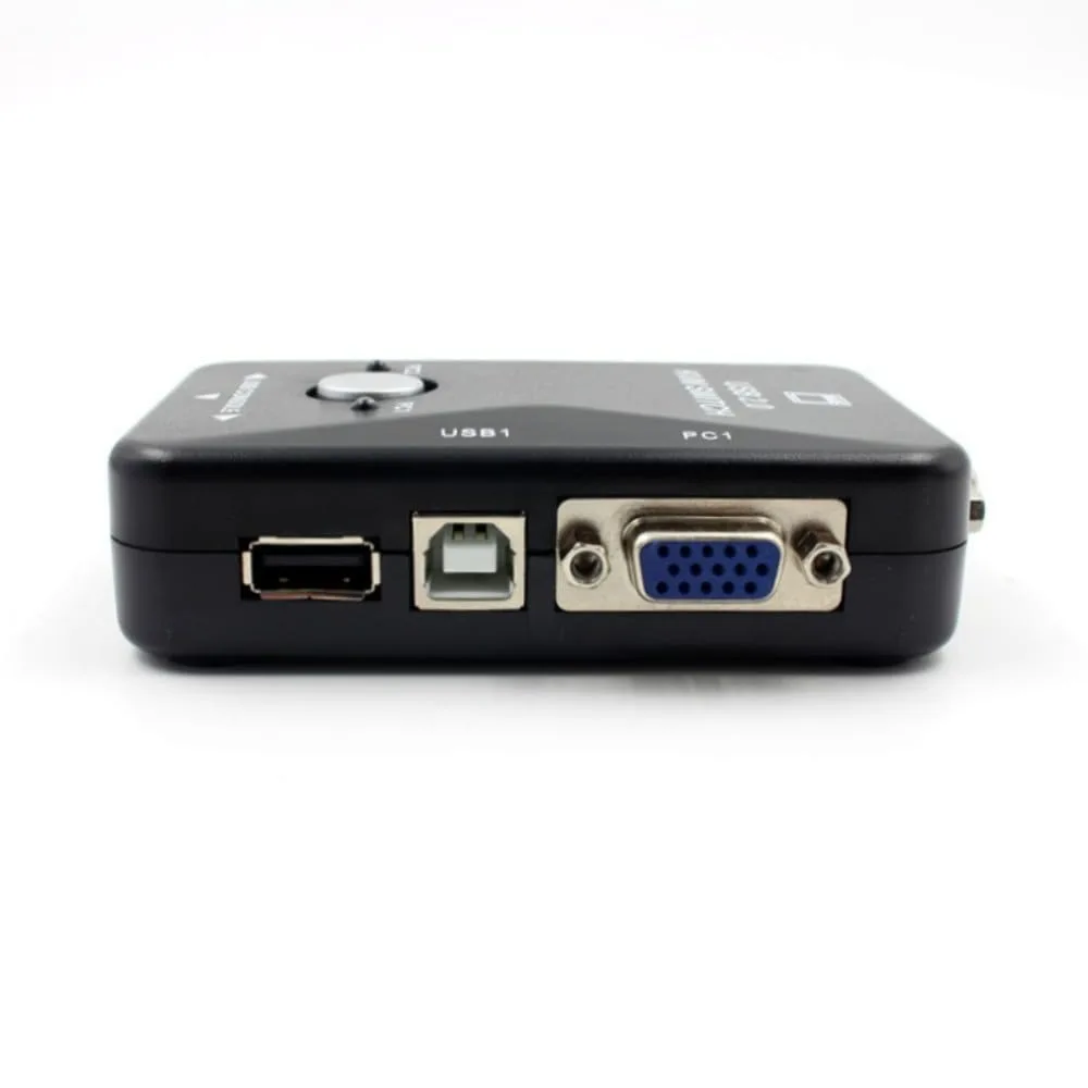 USB 2.0 KVM Switch, USB-B, VGA, SVGA, Selector, Box para 2 Computadores, Share, Um Monitor, Mouse, Teclado, Impressora, Scanner, 2 Portas