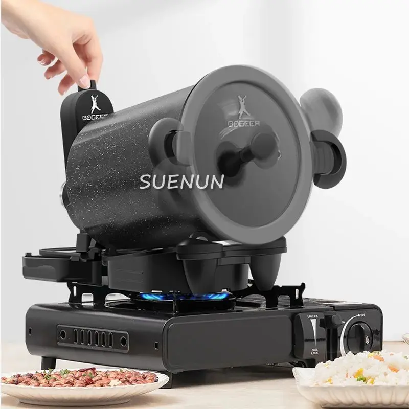 Automatic household stir-fry intelligent fried rice robot 360° roller tea stir-fry machine Korean outdoor barbecue machine