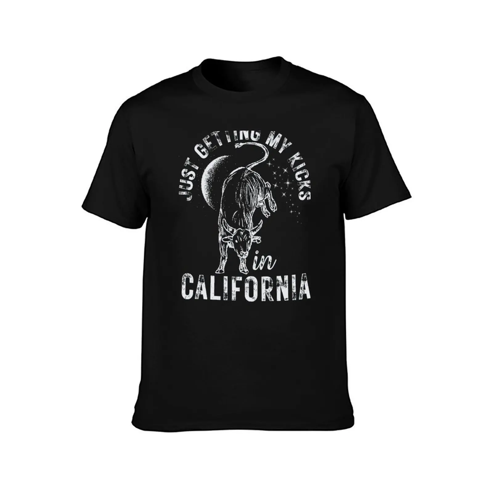 Vintage-Western Just Getting My Kicks in California T-Shirt, Summer Casual Cotton Tee, Oversized Streetwear Tops, 100% Cotton