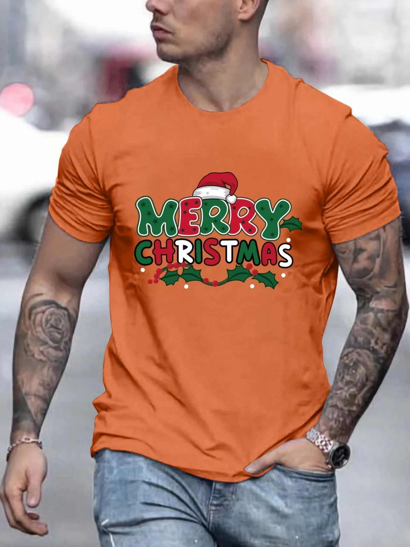 Merry Christmas Men's T-Shirts Summer Casual Round Neck Gym Tshirt Oversize Man Short Sleeve Tops Funny Harajuku Men's Clothes
