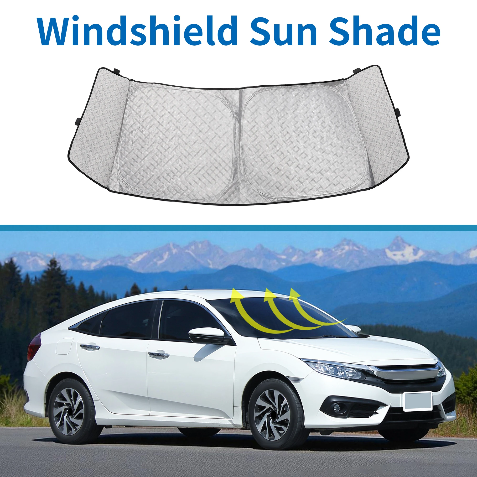 UXCELL Car Window Cover for Honda N-BOX JF5/JF6 Series Windshield Sunshade Aluminum Film Polyurethane Foldable Sun Shade