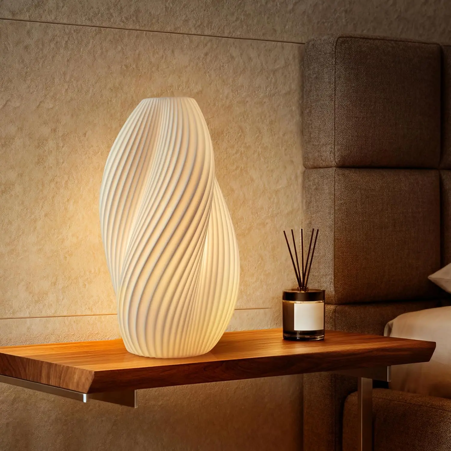 Lampada da tavolo moderna in ceramica, lampade da comodino dimmerabili per camera da letto e soggiorno, paralume bianco traslucido con illuminazione calda