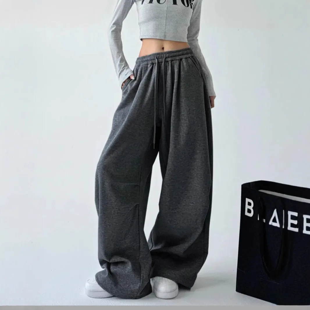 Pant Women Wide Leg Long Pants Lace Up High Waist Casual Loose Straight Trousers Y2k Streetwear Elegant Capris Work 2025 Jogger