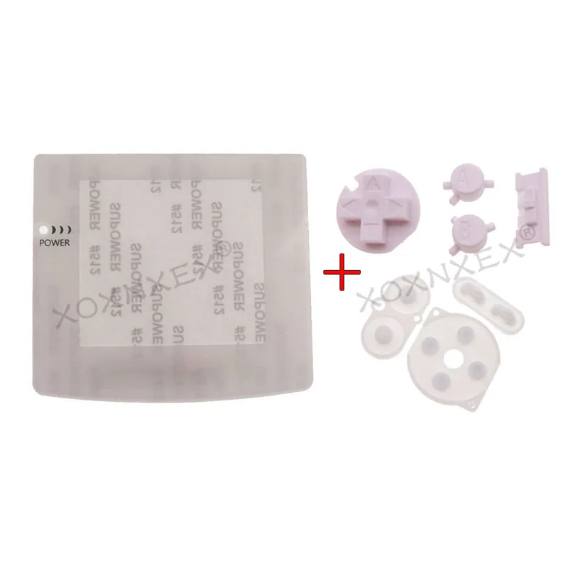 1 セットカラフルなプラスチックスクリーンレンズ Nintend ゲームボーイカラー GBC スクリーンレンズ & ゴム導電性接着剤と DIY ボタンセット