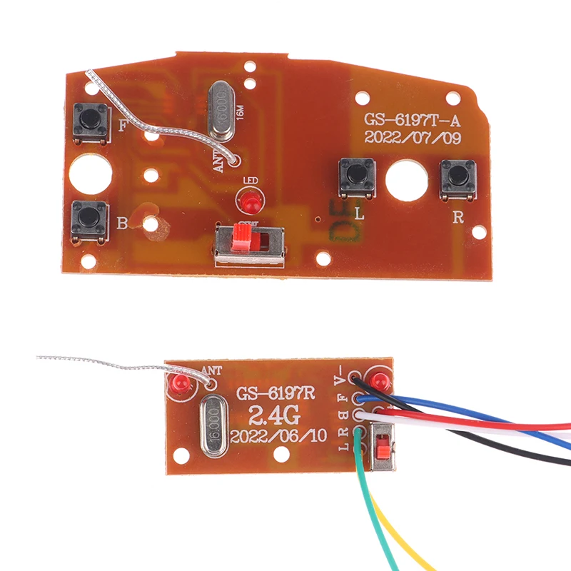 1Set 2.4G 4CH RC circuito di controllo remoto per auto trasmettitore PCB e scheda ricevitore parte con Antenna sistema Radio accessori per auto RC